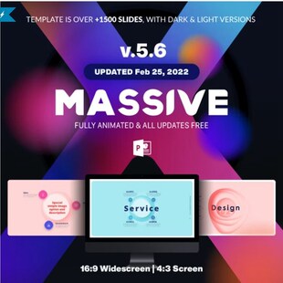 【无配图原版】国外热销动态PPT模板1500+页 Massive X v.5.6