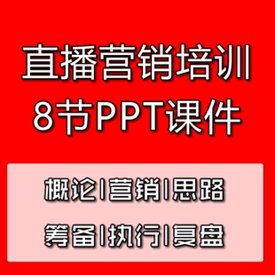 网络主播培训课件PPT模板网红直播流程开播指南连麦教学营销带货