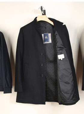 金利来男装大衣外套男立领2023冬季新款毛呢外套MJLF39013321-99