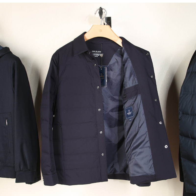 金利来男装羽绒服秋冬季新款翻领薄款白鹅绒外套MDSF33914215-95