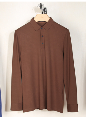 金利来长袖T恤男秋季新款翻领修身商务休闲男装MTL21131415-77