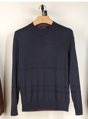 金利来羊毛衫 双面穿男装毛衣2023秋冬新款针织衫MCWF19913253-88