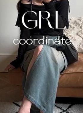 日单潮牌少女g*r*l拉链牛仔紧身裙【qu75】