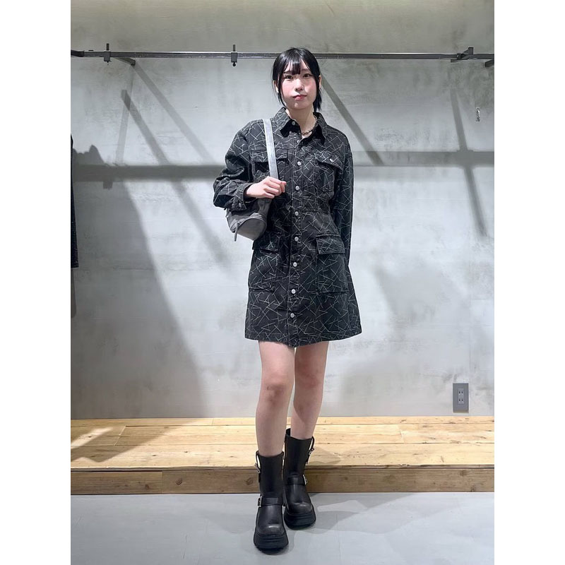 日单潮牌page*boy牛仔布迷你连衣裙