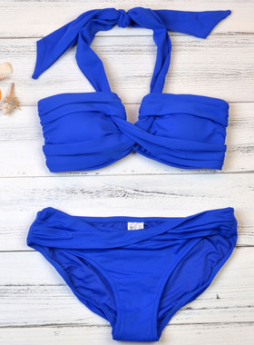 外贸原单澳洲Seaf**度假比基尼温泉分体泳衣大胸小胸聚拢带胸垫