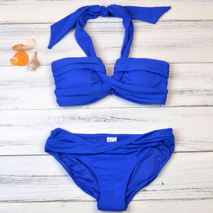 外贸原单澳洲Seaf 度假比基尼温泉分体泳衣大胸小胸聚拢带胸垫