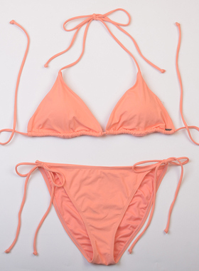 澳洲品牌ONE**海边度假性感纯色系带比基尼百搭bikini泳衣女