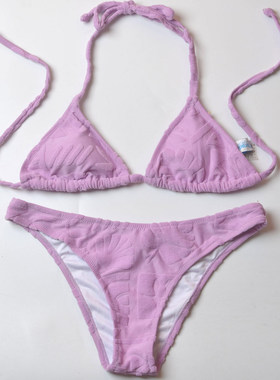新款澳洲品牌Par*高级感挂脖纯欲比基尼性感bikini度假分体泳衣女