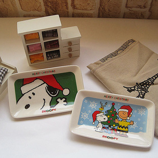 Merry 新款 Christmas 史努比碟子 SNOOPY 出口品