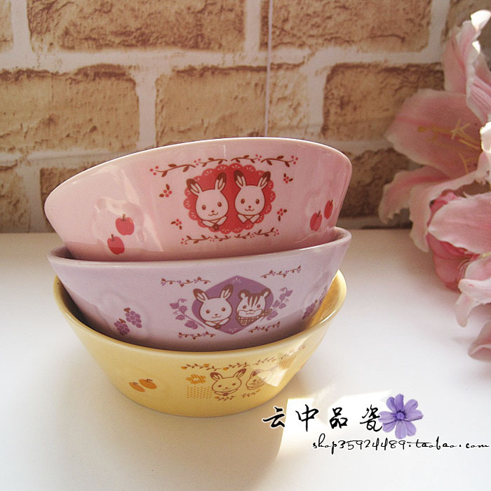 日式原单外贸陶瓷餐具三口之家