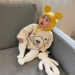 婴儿帽子秋冬季 秋天帽 婴幼儿纯棉胎帽男宝宝女可爱超萌新生儿韩版