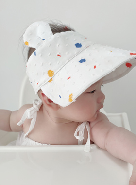 韩版婴儿帽子夏季薄款男女宝宝空顶帽新生儿童大檐遮阳帽透气防晒
