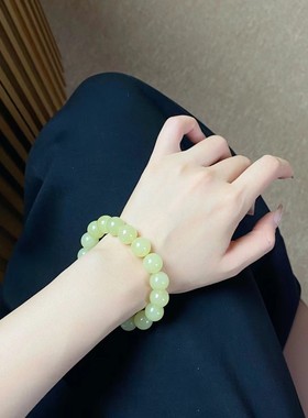 和田玉黄口单圈手串油润细腻黄口料12m手串男女款国风礼物情侣款