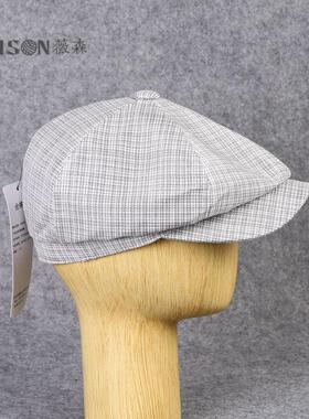报童帽子复古男女夏天遮阳贝雷帽大檐画家帽亚麻薄料浅色韩版潮