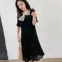 Mùa hè 2019 mới PORTSYU833 Baoqiu nữ xếp li ngắn tay dài - Sản phẩm HOT đầm nhung dự tiệc