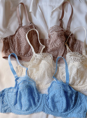 大码内衣女欧美DEFGH杯夏季超薄薄款胸罩钢圈文胸大胸显小显胸小