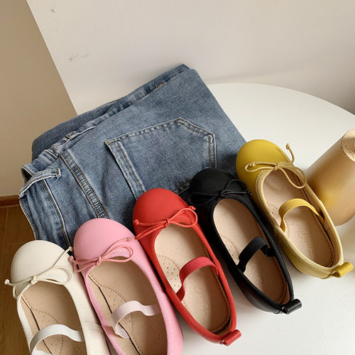 春秋女童蝴蝶结甜美小皮鞋