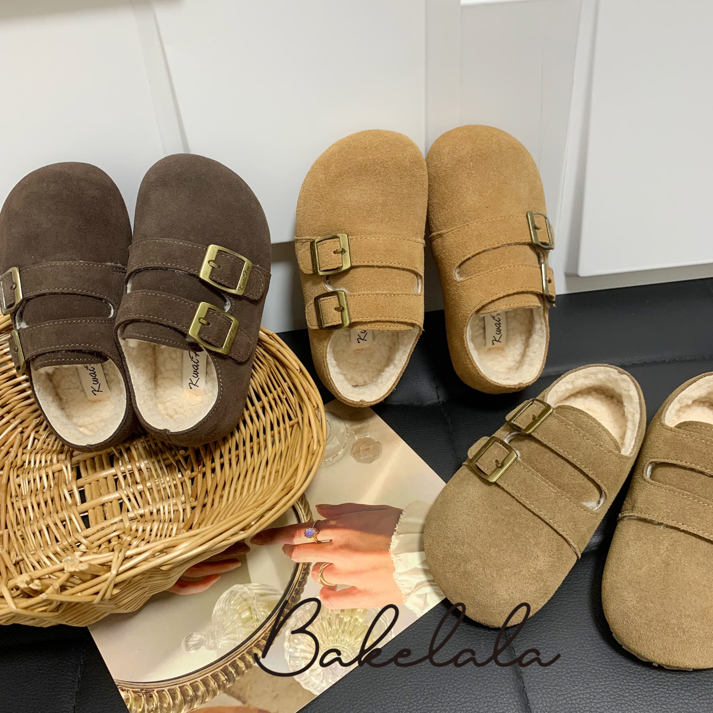 秋冬加绒新款儿童真皮宝宝勃肯鞋