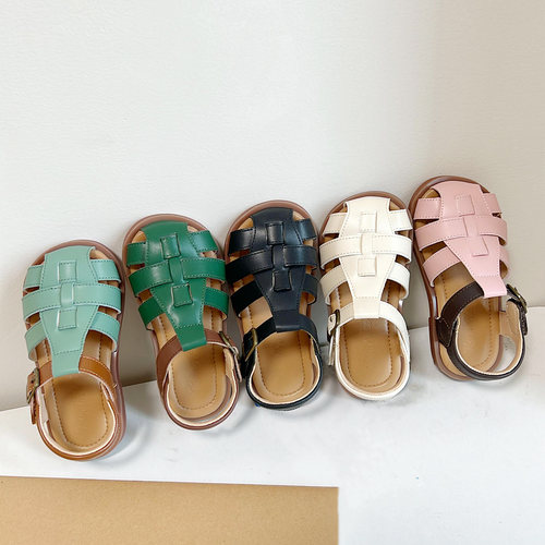 夏季包头韩版儿童编织带凉鞋