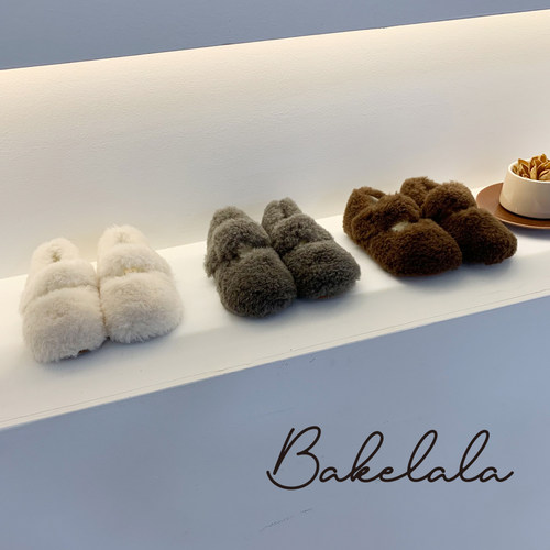 冬季二棉鞋潮流软底女童毛毛鞋