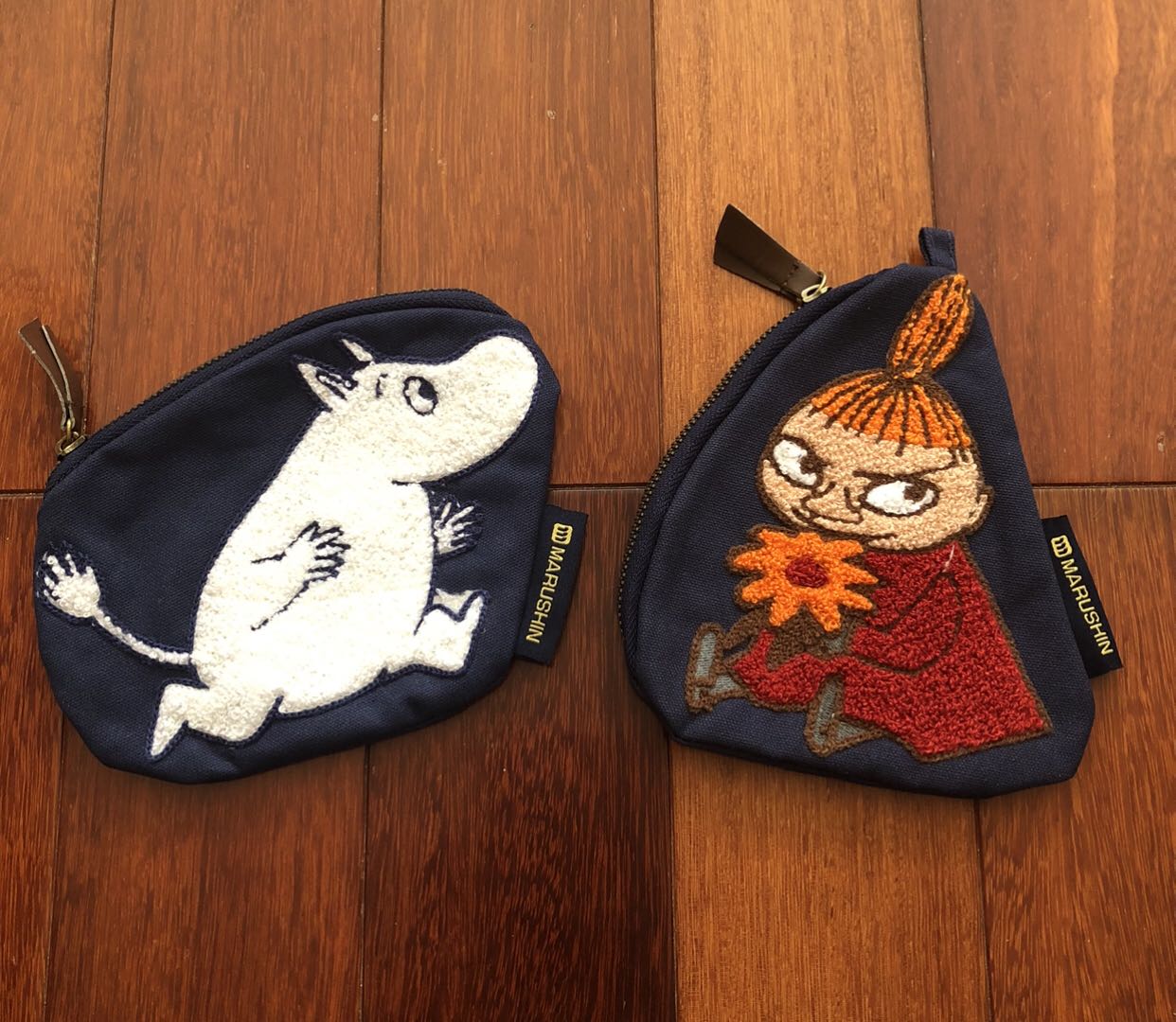 出口日本原单moomin姆明亚美毛巾绣零钱包手拿包收纳包