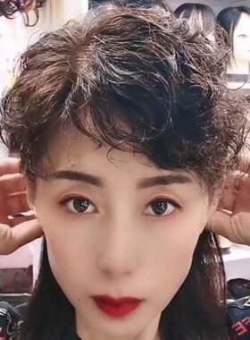 头顶补发片女短卷发一片式玉米烫蓬松假发片真发无痕遮白发补发块