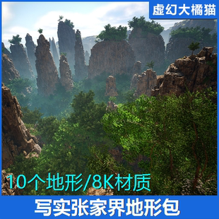 Pack UE5虚幻 Landscape 张家界自然地形场景山脉 Zhangjiajie