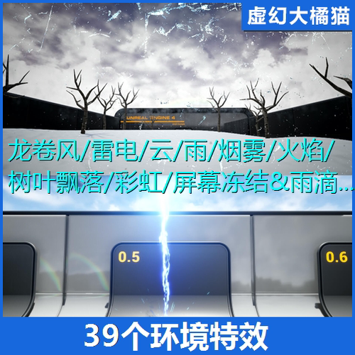 UE4UE5 Essential Niagara Environmental VFX雨雷电落叶环境特效