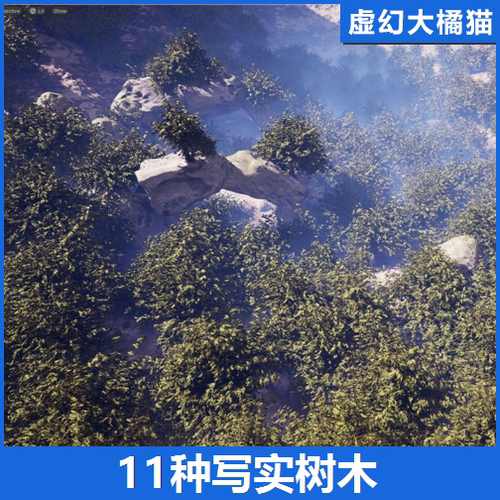 UE5虚幻5 11 Realistic tree pack V2 写实树木植物模型素材道具