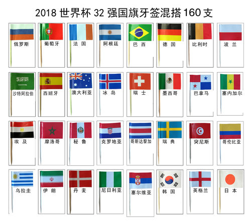 2018足球世界杯32强国插旗牙签蛋糕面包鸡尾酒装饰小旗logo