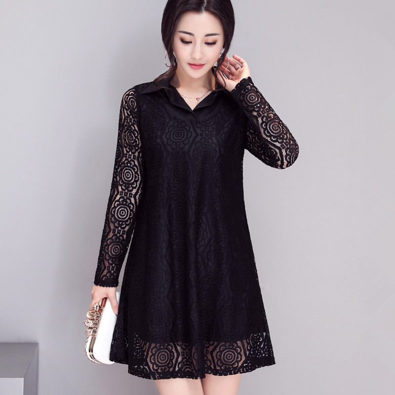 大码蕾丝连衣裙长袖秋胖MM200斤宽松连衣裙加肥加大码女装裙子女|msdalam kategori Butik wanita / wanita, wanita saiz besar - dari Buy2taobao.com untuk memberikan perkhidmatan ejen Taobao profesional membeli