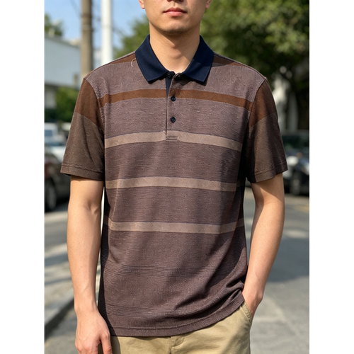AD193 180码男士短袖T恤夏季休闲百搭薄款翻领半袖男