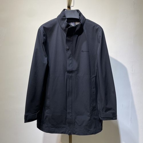 BW4男士春秋新款商务休闲中长款棒球领外套 黑色百搭中年上衣