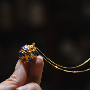 香囊球随身吊坠景泰蓝项链香丸手链香熏持久薰香925纯银宫铃花香