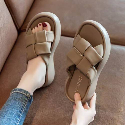 凉拖鞋女款时尚外穿2024年夏季新款厚底女鞋高颜值高级感一字拖鞋