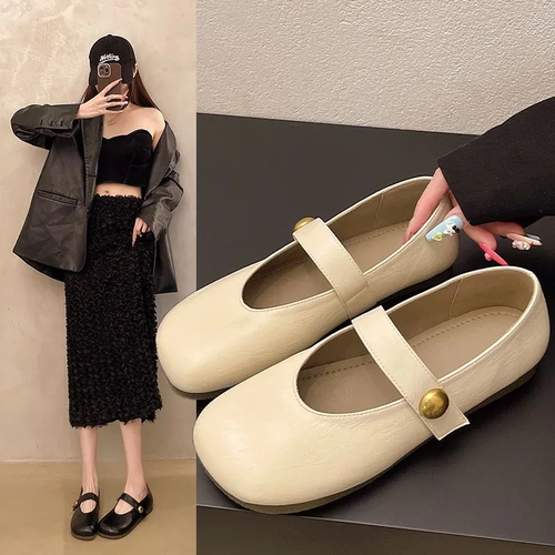 法式小众玛丽珍鞋单鞋春秋新款女鞋百搭乐福鞋复古小皮鞋韩版平底