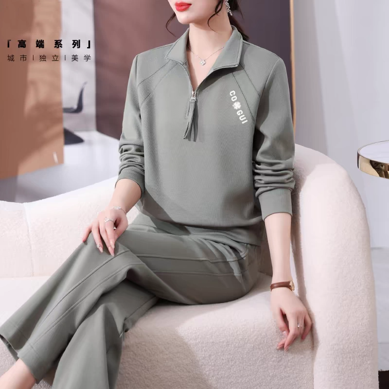 妈妈秋装运动服卫衣洋气40岁50时尚穿搭中老年女秋季气质婆婆套装