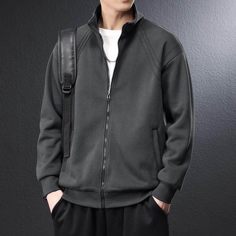 肌理感男士卫衣2026秋冬新款潮牌加绒加厚外套春季休闲宽松上衣服