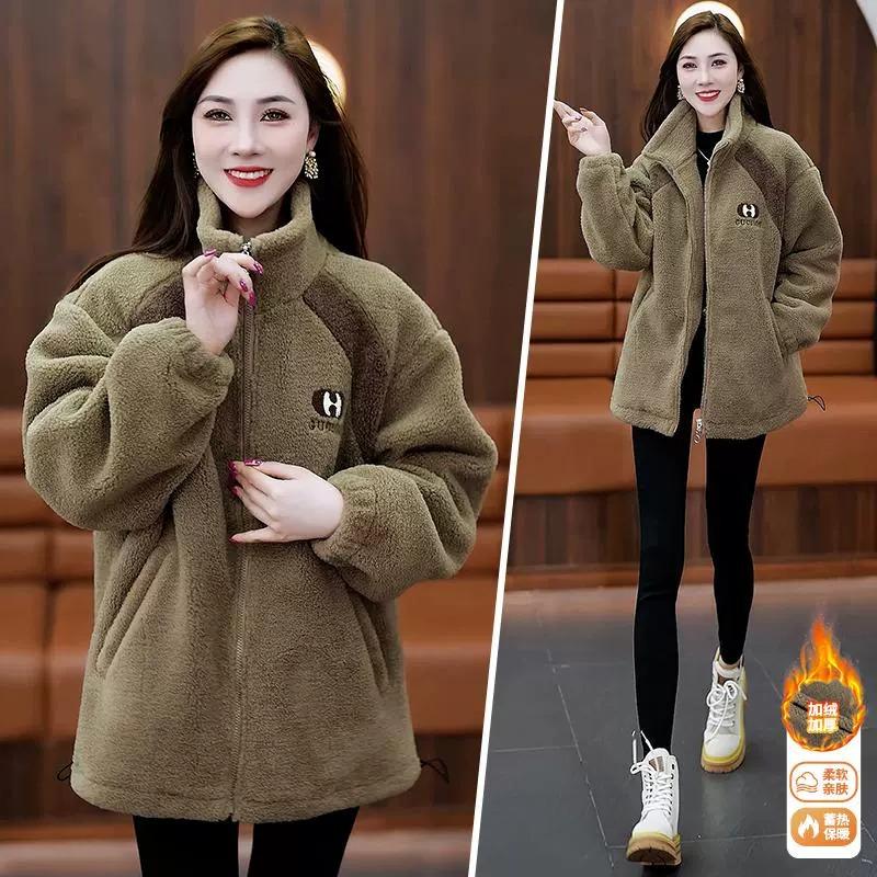 皮毛一体羊羔绒外套大衣