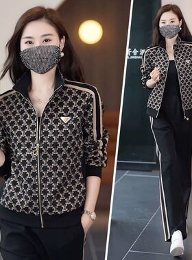 中年运动服套装春秋显瘦时尚卫衣