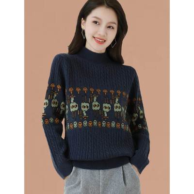 半高领毛衣女士秋冬2025新款爆款冬季内搭加厚保暖上衣打底羊毛衫