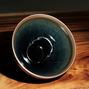 宋研 仿宋點茶13公分精品大束口建盞茶碗 吳小明手工兔毫點茶盞