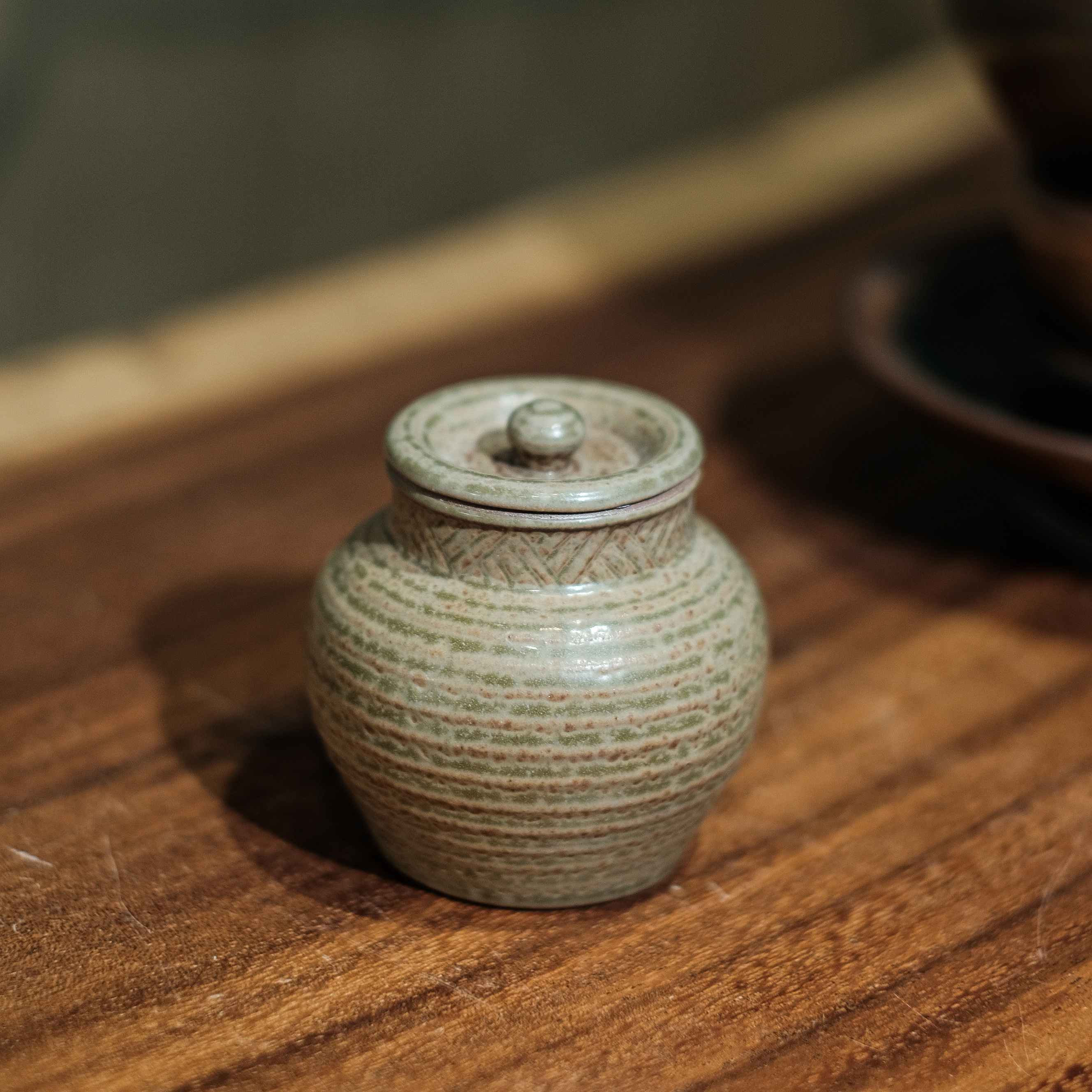 宋研中式侘寂风手工陶茶入