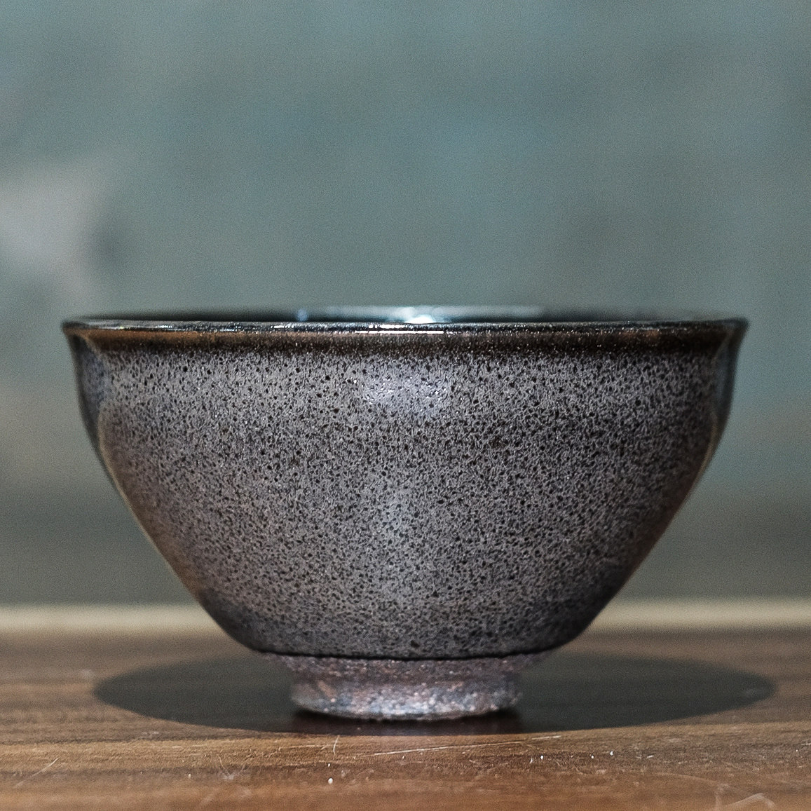 宋研 | 仿古粗胎柴窑点茶盏 手工灰背兔毫供御進琖底款复古器型