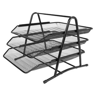 3 Tier Metal Mesh Document Rack File Holder Letter Tray for