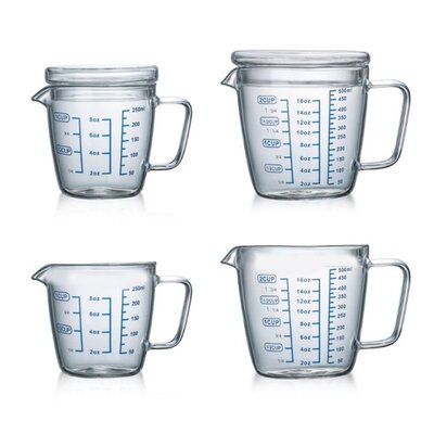 Heat Resistant Glass Measuring Cup Scale Marking Cup Microwa