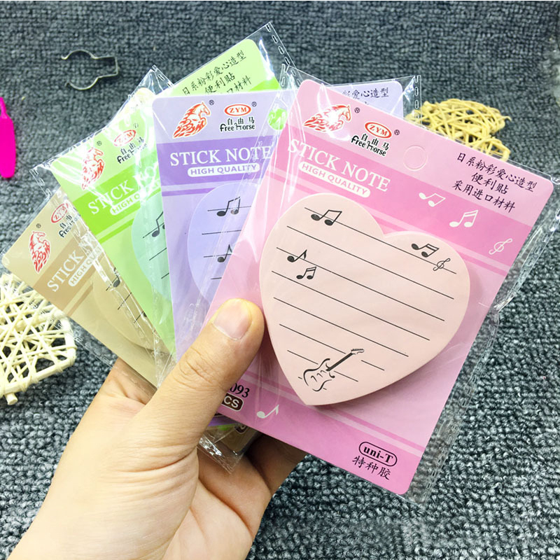 Heart Music Stick Note Mini Notepad Copybook Pocket Writing