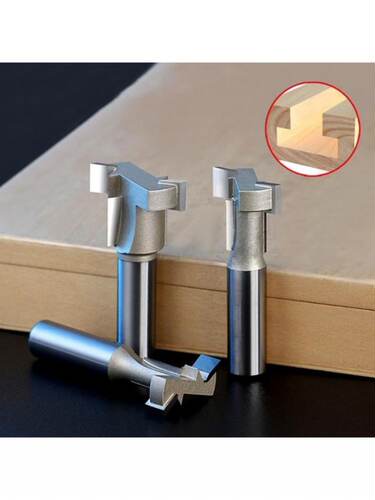 Straight Edge T Type Electric Wood Milling Cutter Solid Carb