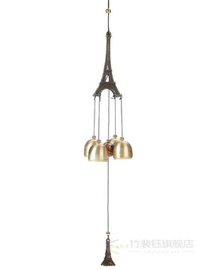 3 Copper Bells Wind Chimes Holiday Ornats 43cm Living Yard D