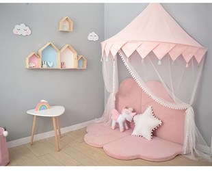 Nordic Kids Play Tent Pink Princess Castle Play House Tipi E